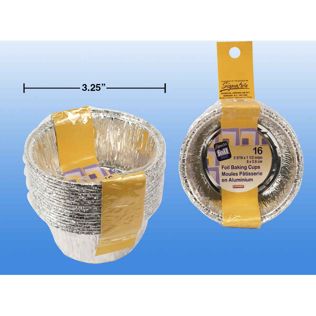 Tazas de aluminio para hornear de 16 piezas SiG.Kit, tamaño: 3-3 / 16 "x1-1 / 2"