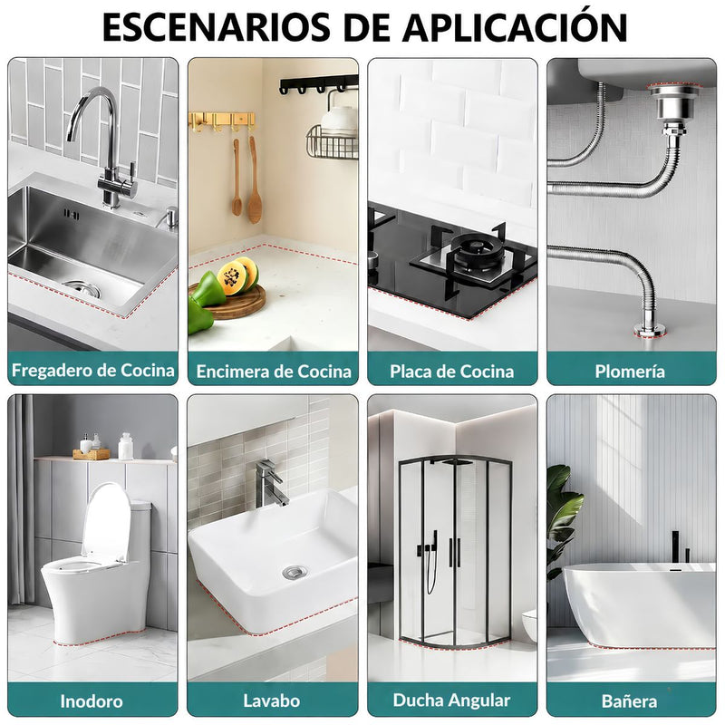 Silicón Neutro Gris Multipropósito Resistente a rayos UV 300 ml Calidad Profesional. Sellador Silicona.