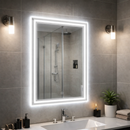 Espejo LED Táctil de Pared 60x80 cm con 3 Tonos de Luz y Enchufe USA 110V Espejo Baño Moderno.