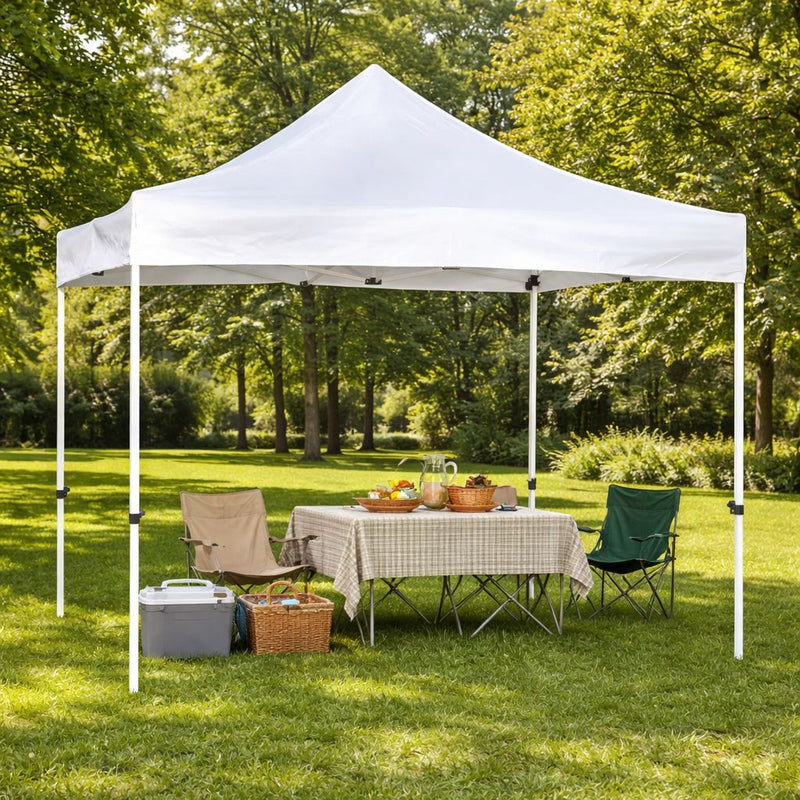 Tolda Gazebo Plegable. 3x3 Mts. Incluye Tubos. Carpa Color Blanco.