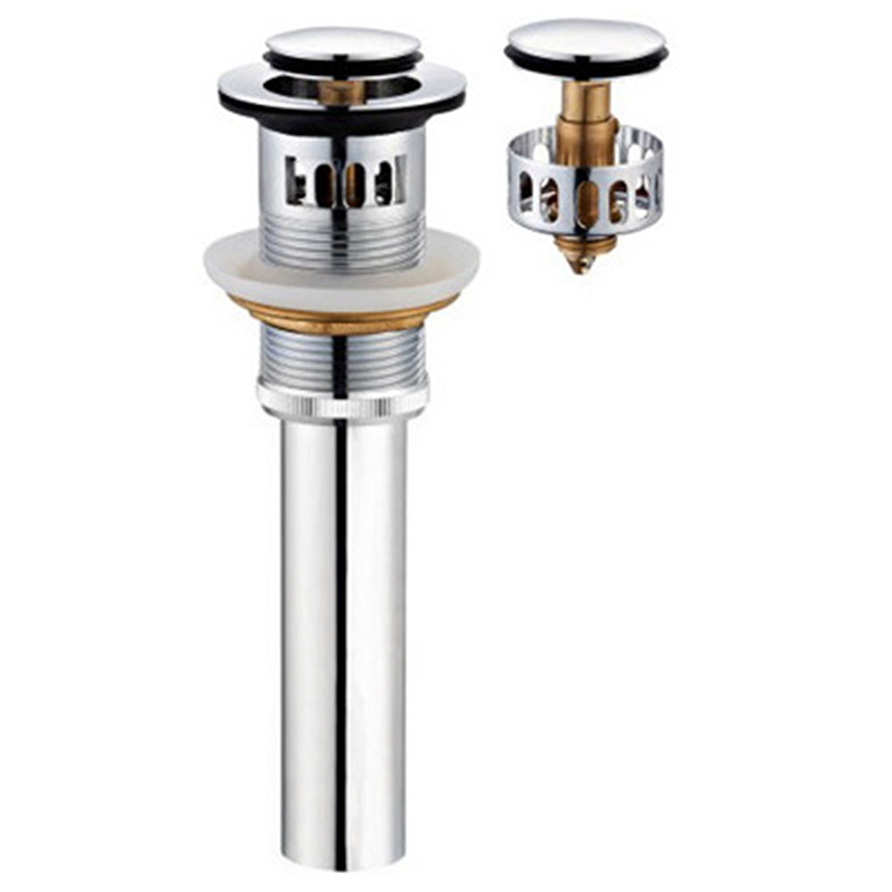 Desagüe De Lavamanos push CON rebalse CON BOTON con tubo 8" NESSATI