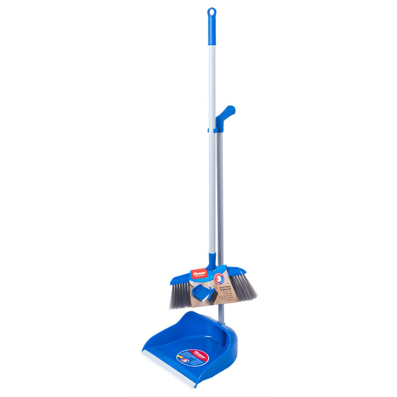 Recogedor con Escoba de Mango Largo (70cm). Set de 2 piezas