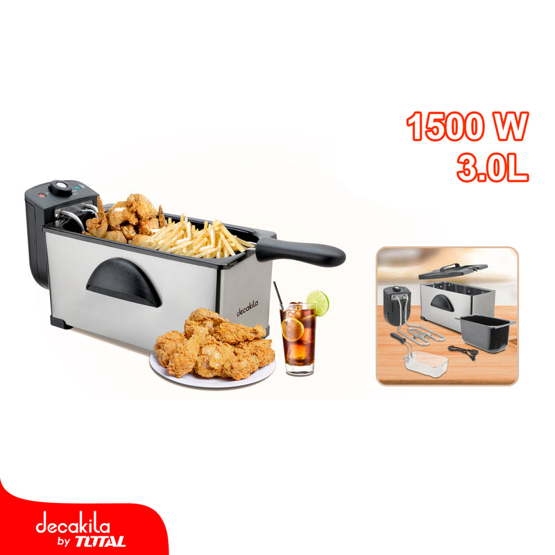 Freidora de Aceite 3 L 1500W Rango 115-190℃ Con indicador de encendido. Tapa visible. Air Fryer