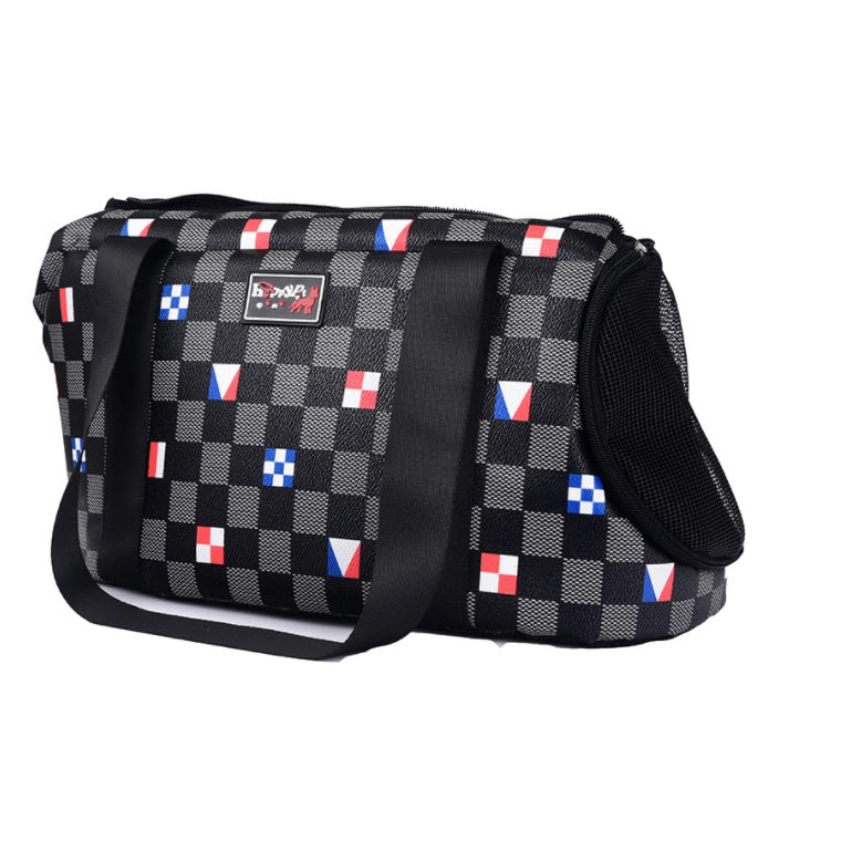 Bolsa estilo cartera para transportar mascotas. Color Negra. Tamaño42x25x23cm