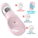 Dispensador portatil de comida y agua con bebedero. Color Azul. Capacidad 258ml Agua y 200ml comida.