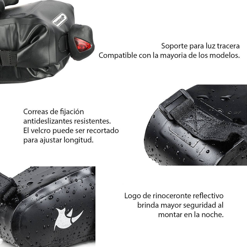 Bolso Impermeable De 1.5L Para Anclar Bajo El Asiento De La Bicicleta- Negro Rhinowalk