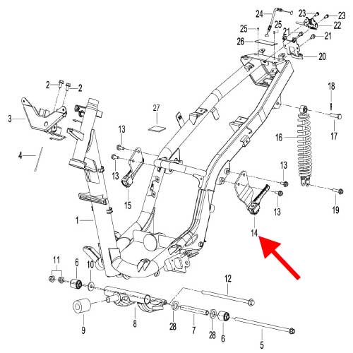 Posapie trasero izquierdo (K-BLADE125)