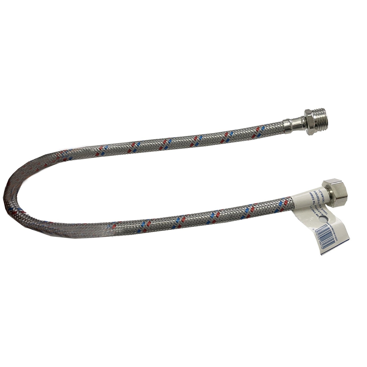 Tubo de abasto para grifo hembra 1/2" X Macho 1/2" X 24" flexible acero inoxidable, NESSATI.