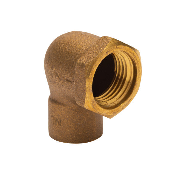 Codo adaptador hembra de 90° de cobre (1/2")