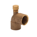 Codo de 90° de cobre con drenaje (1/2")