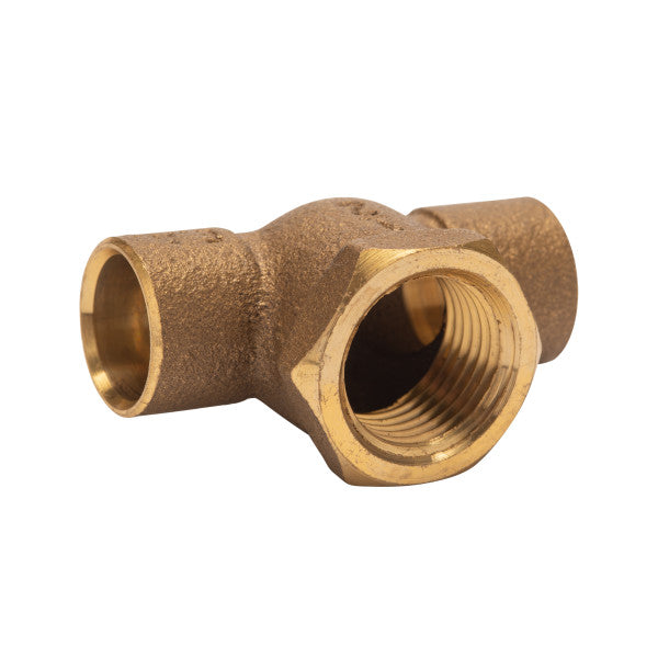 Conector T de cobre de 1/2" con entrada hembra