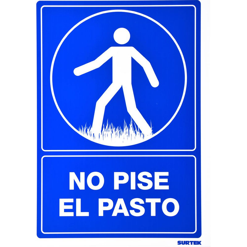 Letrero "No pise el pasto" Surtek