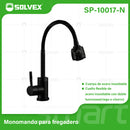 Grifo De fregador Color Negro. Acero Inoxidable Con Cuello Flexible. Pluma Llave Monomando De Cocina Con Doble Función Rociador y Chorro.