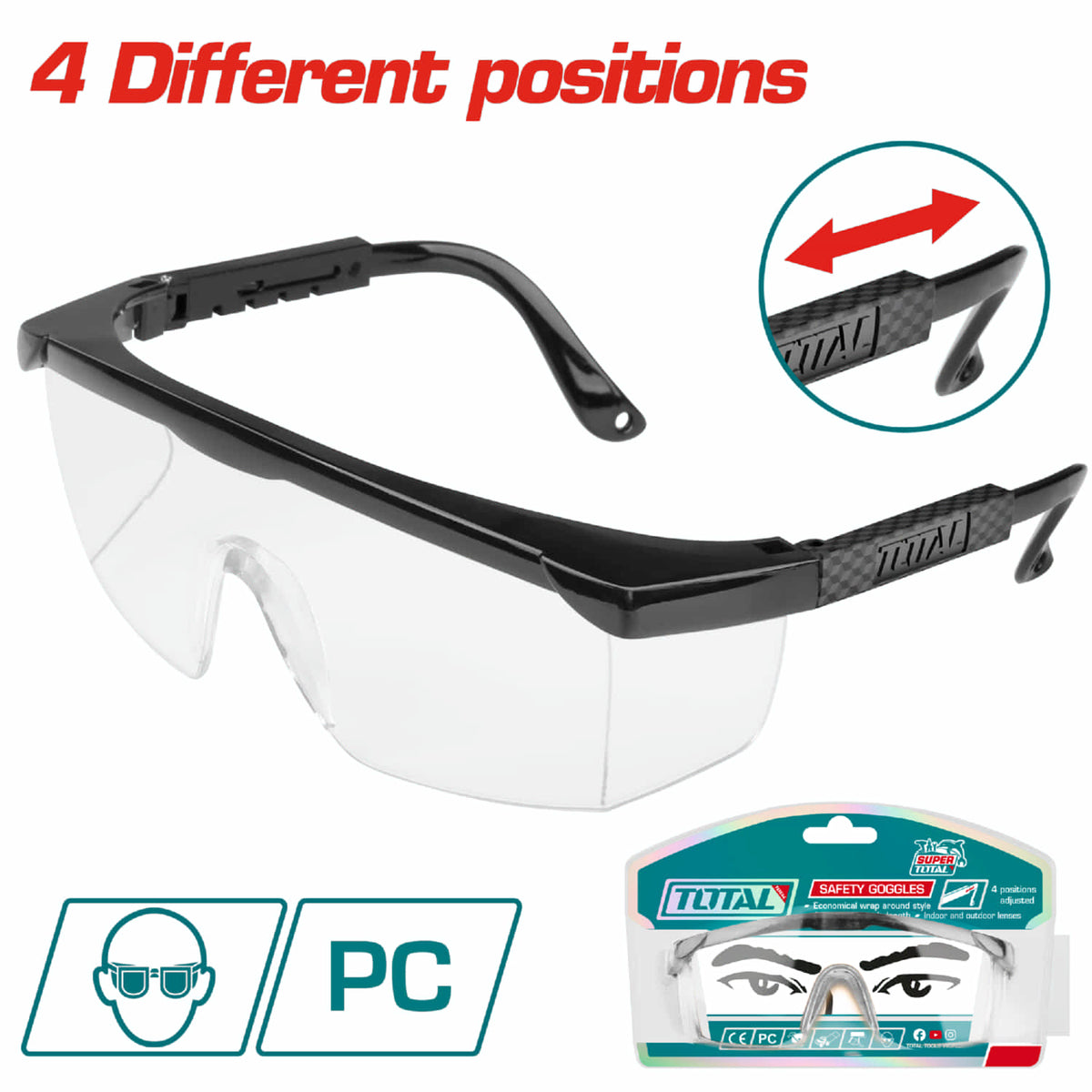 Lentes de seguridad transparentes.