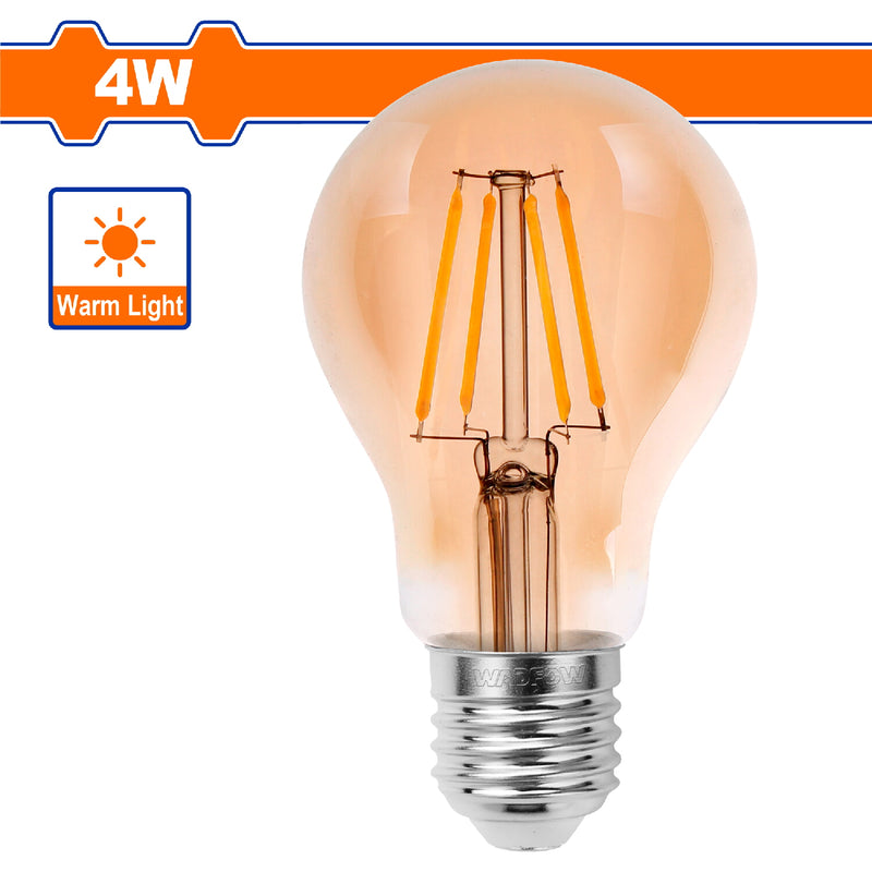 Bombillo Filamento LED 4W 2200K 100~240V/50-60Hz. Luz Cálida. 15000 horas. 400 Lumens. Base E27.