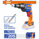Drill para Drywall destornillador inalámbrico 20V 1/4" para gypsum. Veloc sin carga: 4200 rpm Incluye Punta y Conector. Taladro Batería y cargador por separado.