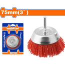 Cepillo de Nylon copa circular para taladro con vástago de 75mm. Long. Cable:23mm