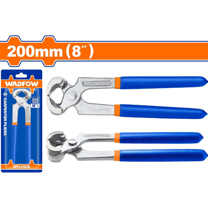 Alicate de Carpintero 200mm(8") Pulido y antióxido. Con mango de plástico.