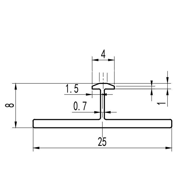 Perfil T Remate Central entre Laminas de Alternative Wall (Pared / Cielo Raso).Blanco