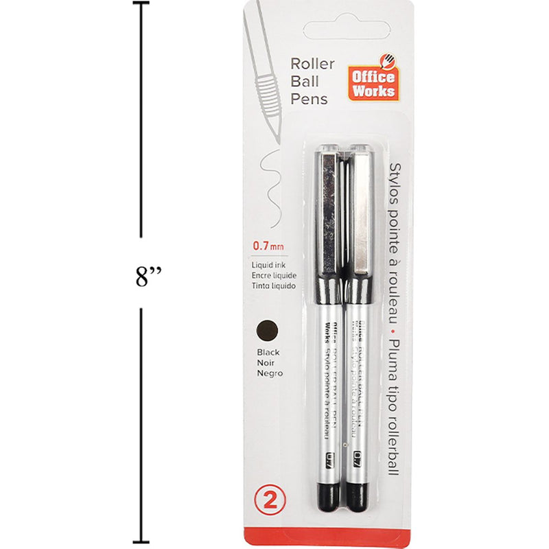 Paquete de 2 bolígrafos de bola de rodillo negros