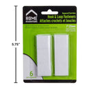6pzas Sujetadores de cierre magico velcro, 1" cuadrados blanco