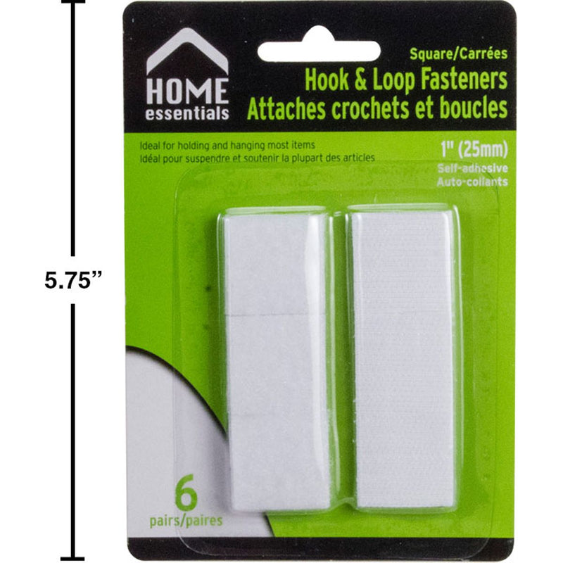 6pzas Sujetadores de cierre magico velcro, 1" cuadrados blanco