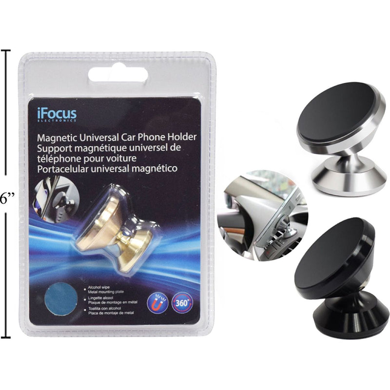 Soporte magnético para teléfono para automóvil iFocus, adhesivo adicional + toallita