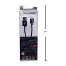 Ifocus, Cable De Sincronización Y Carga Micro USB De 1 M, Negro, Caja De Pvc + Bandeja