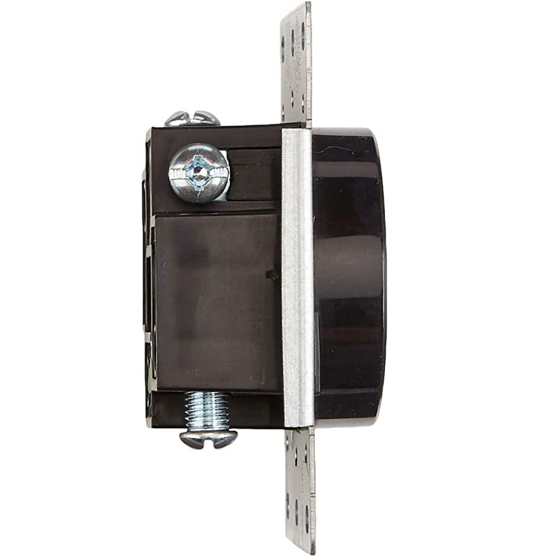 Receptáculo de montaje empotrado de 50 amperios, 125/250V, NEMA 14-50R, 3P, 4W, color negro