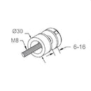 GLASS HOLDER, DIA-030, For Flat, SS-304, SATIN.