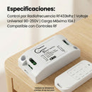 Interruptor Inteligente Inalámbrico RF 433 MHz (Radio Frecuencia) Universal Control Remoto de Iluminación y Aparatos Eléctricos 90-250 V