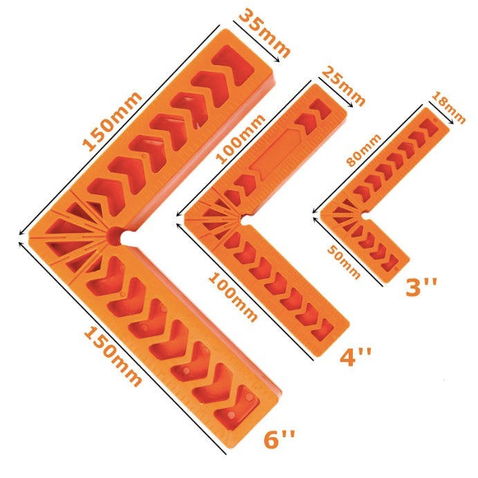 Escuadra Angulo recto 90 grados de 100mm, plástico para ebanista.