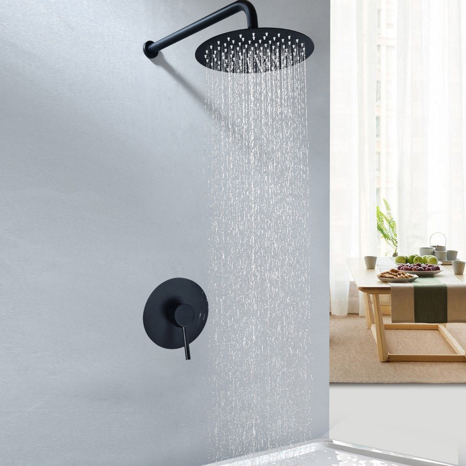 Kit de ducha regadera Negra con monomando mezclador para empotrar NESSATI