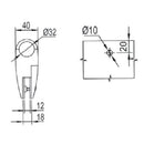 Conector Tubo- Panel 12-19Mm SS304  Satinado. Para 1 1/4".