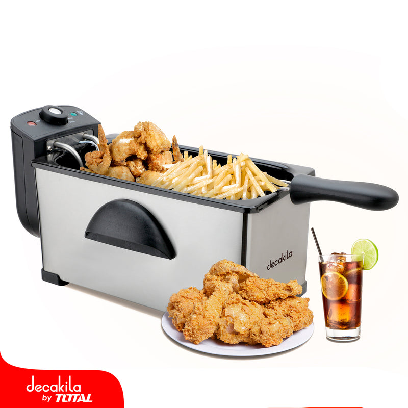 Freidora de Aceite 3 L 1500W Rango 115-190℃ Con indicador de encendido. Tapa visible. Air Fryer
