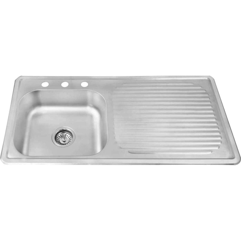 Fregadero una tina con escurreplatos a las derecha 100x50cm fregador lavaplatos