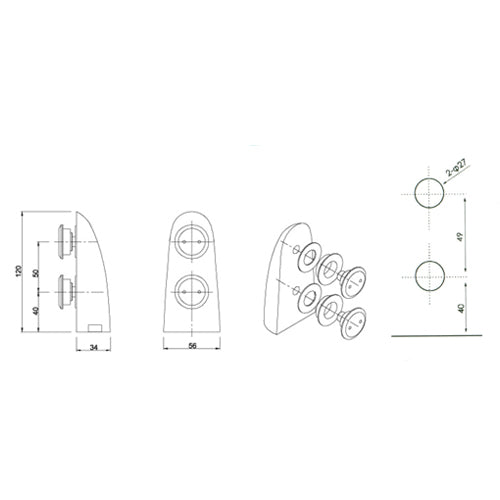 Pivote inferior de puerta. Satinado. Compatible con cierrapuertas carbone o dorma