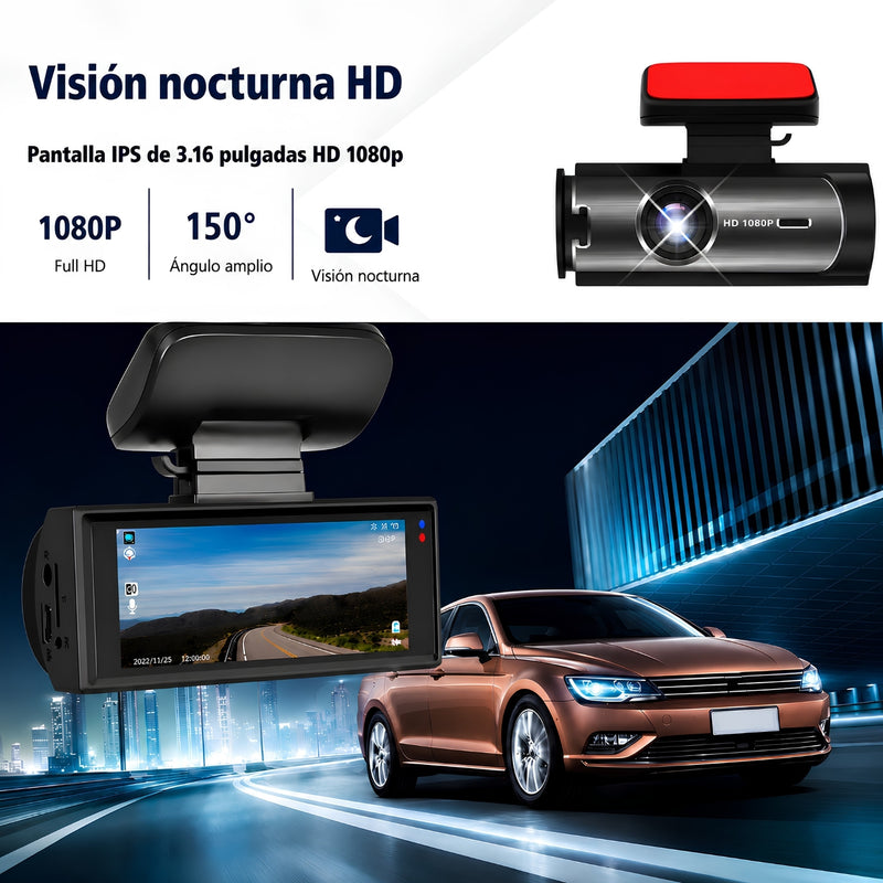 Dash Cam Cámara para Autos 1080P con WiFi, Grabación HD, Visión Nocturna + 32G