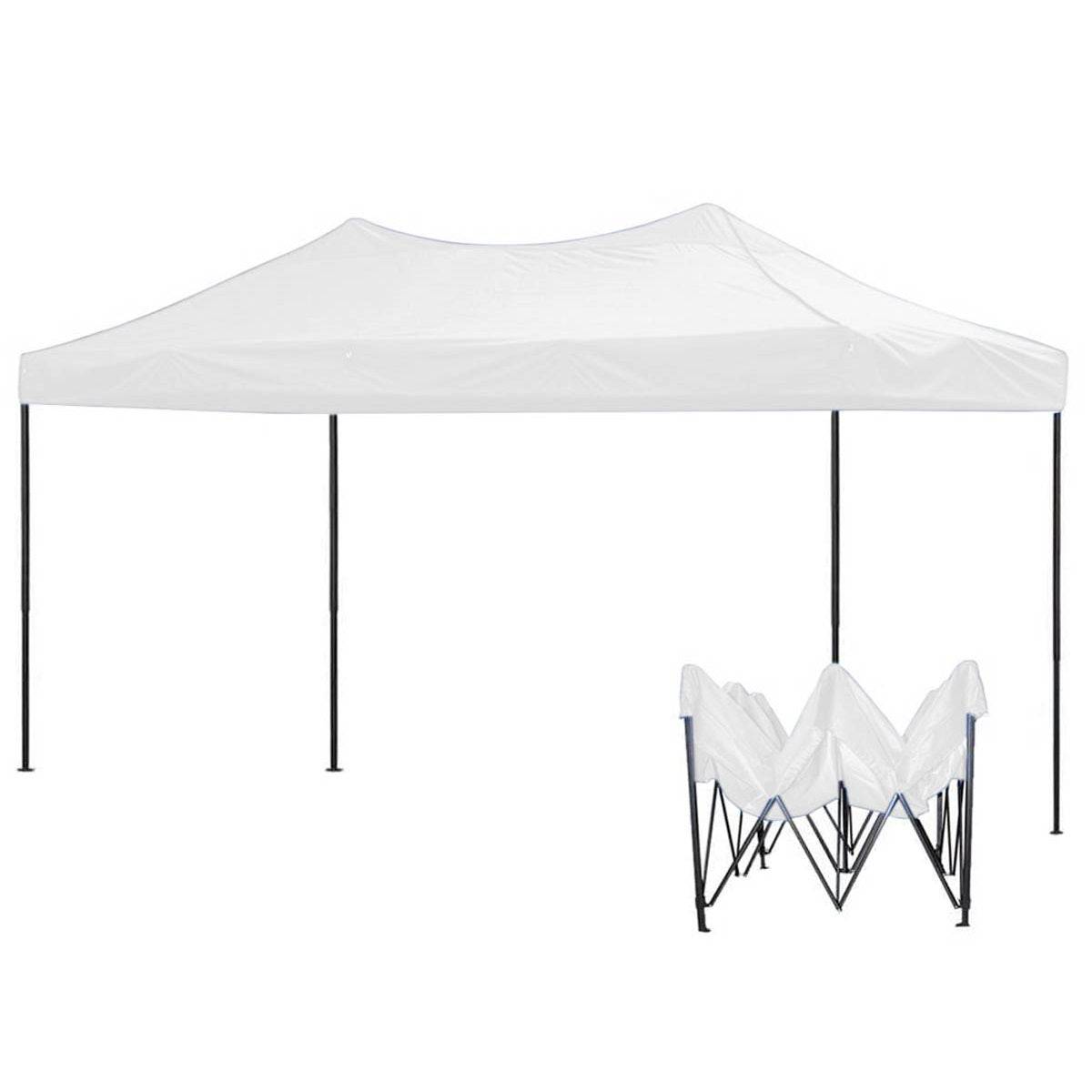 Tolda Gazebo Plegable 3M X 6M De Color Blanco. Incluye Bolsa Para Fácil Traslado