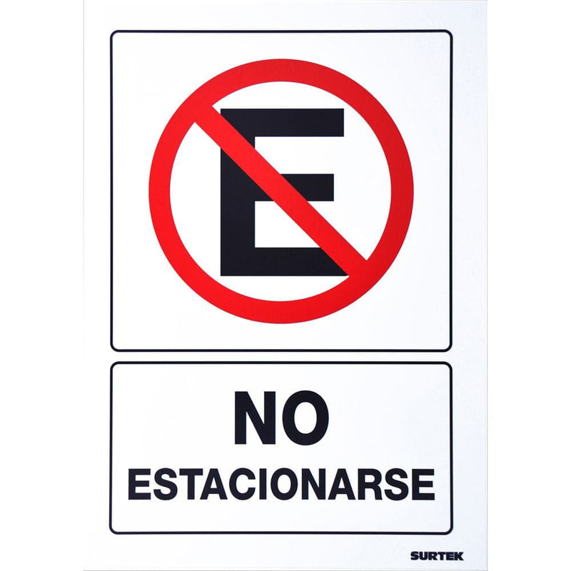 Letrero "No Estacionarse" Surtek