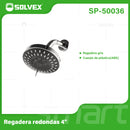 Regadera para Ducha Redonda 5" Cromada. Cabezal de Plástico ABS con 5 Funciones.