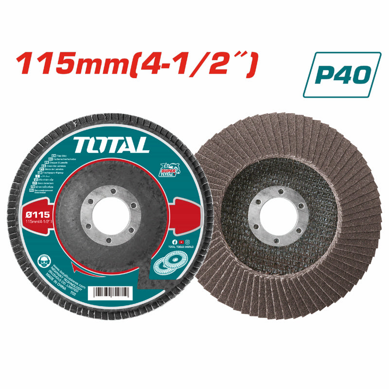 Disco flap de lija Laminado de 115 mm * 22 mm, P40