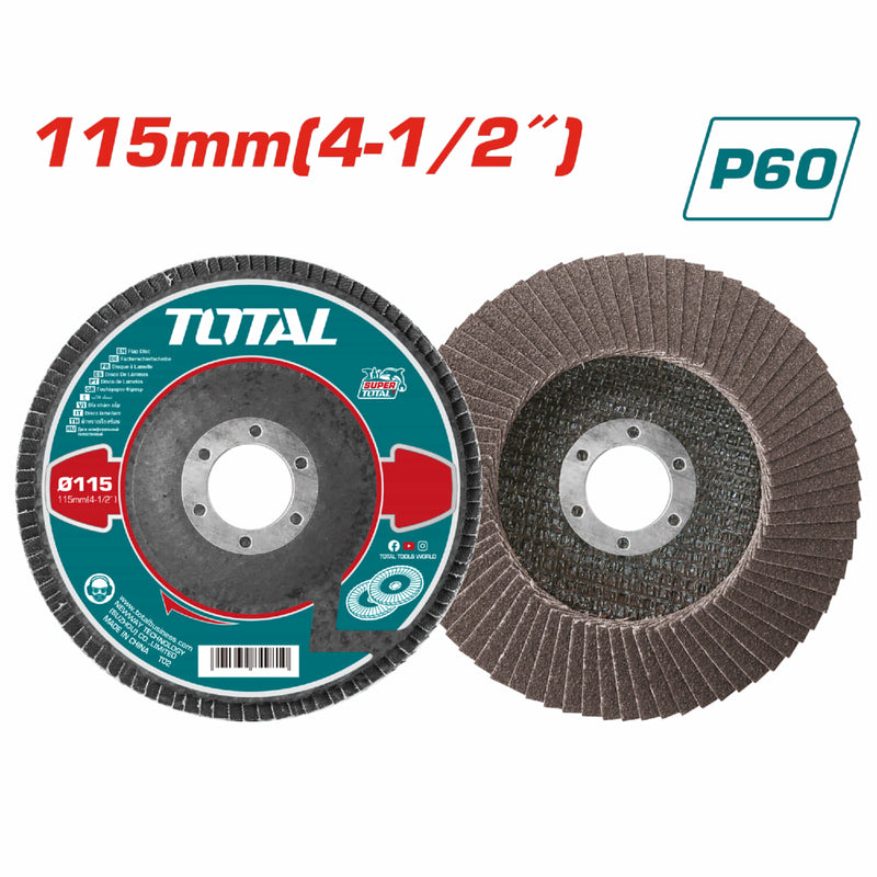 Disco flap de lija Laminado de 115 mm * 22 mm, P60