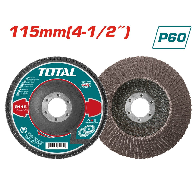 Disco flap de lija Laminado 115 mm (4-1/2") x 22.2 mm (7/8") P60