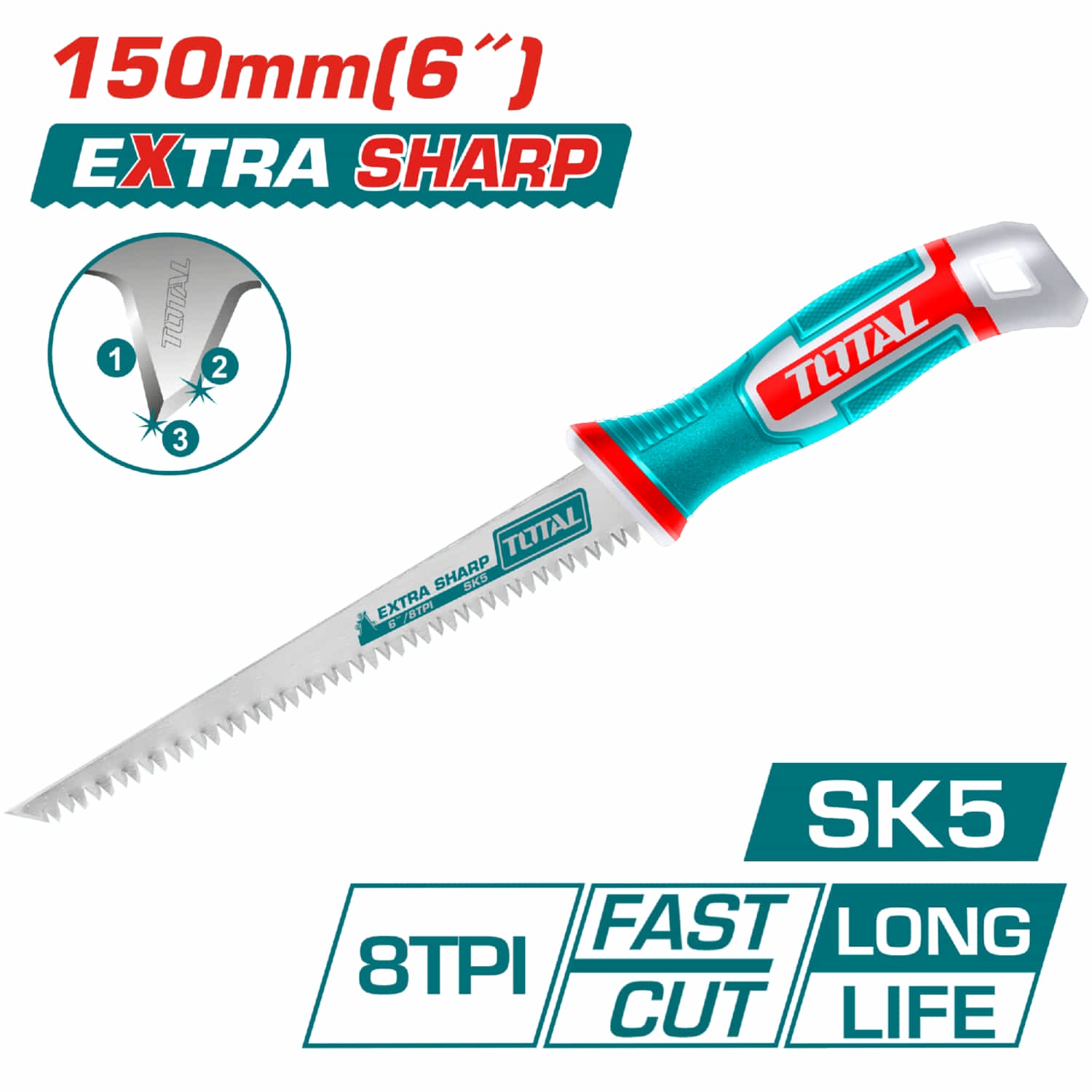 Serrucho para gypsum 6" Dientes triples