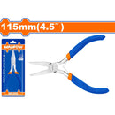 Mini Alicate Punta Plana 115mm(4.5") Pulido y antióxido. Con mango de plástico.