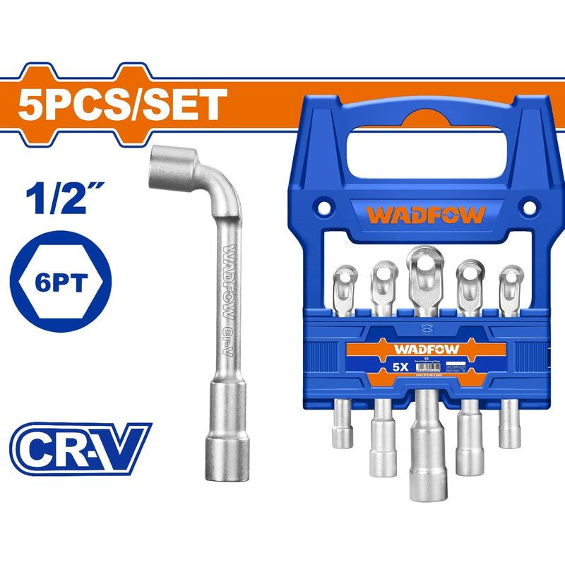 Llaves en L para sockets 1/2" de 5 piezas. Cr-V. Acero Industrial. Tratamiento térmico. (Juego)