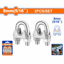 Perros para cable de acero guayas. Clips de cuerda de alambre 5/16" Hierro maleable Electro-galvanizado. Para fijar cuerda de alambre. Set de 2 piezas.