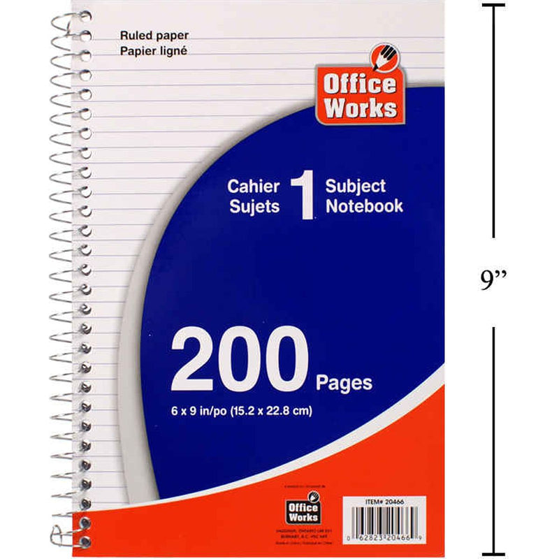 Libreta de notas con resorte de 200-P de 6x9 "