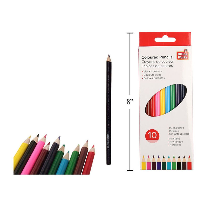 Lápices de colores de 10 piezas, caja de ventana